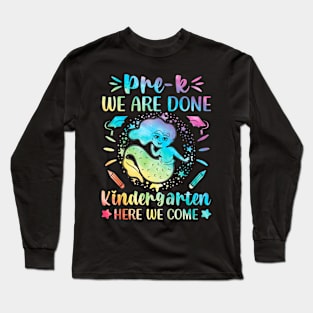 Kids Prek Graduation Shirt Last Day Pre K 2023 Mermaid Tie Dye Long Sleeve T-Shirt